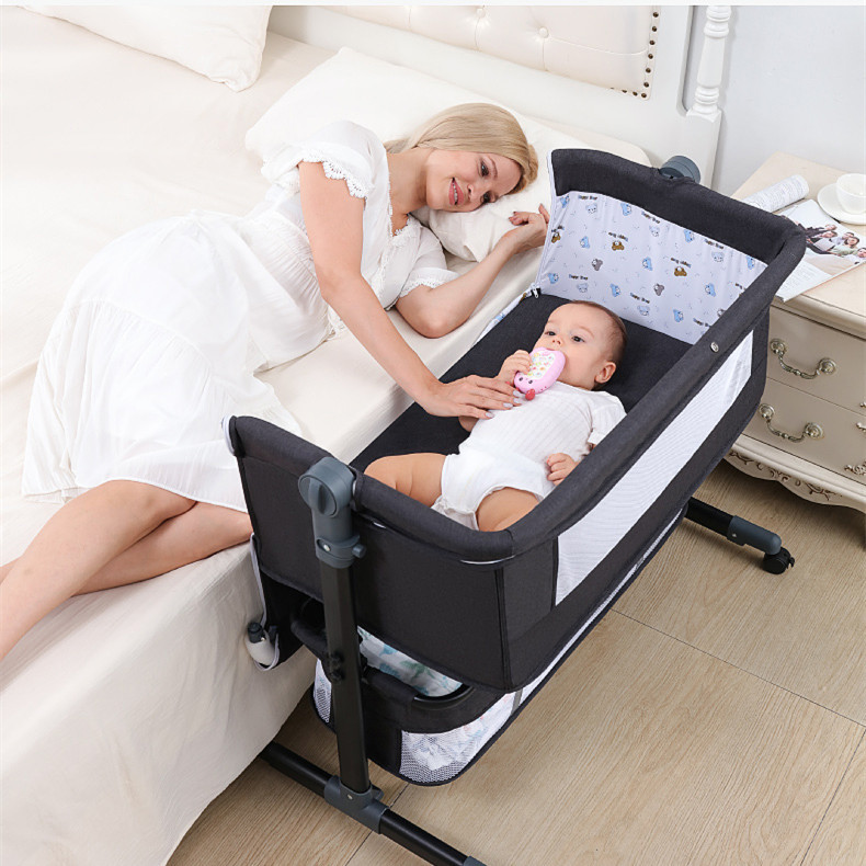 婴儿床儿新生宝宝可折叠小户型bb床便携式多功能移动小床拼接大床