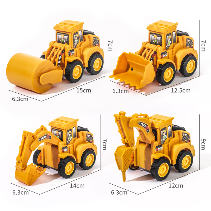 Press engineering vehicle toys, children's simulation excavators, bulldozer truck models, boy gifts, Amazon cross-border wholesale Item Picture