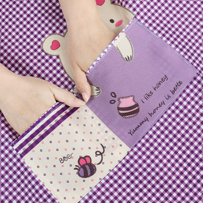 New Long Sleeve Apron Female Home Kitchen Summer Back To Wear Overalls Network Red The Same Fashion Thin Female Work Clothes Specification drawing