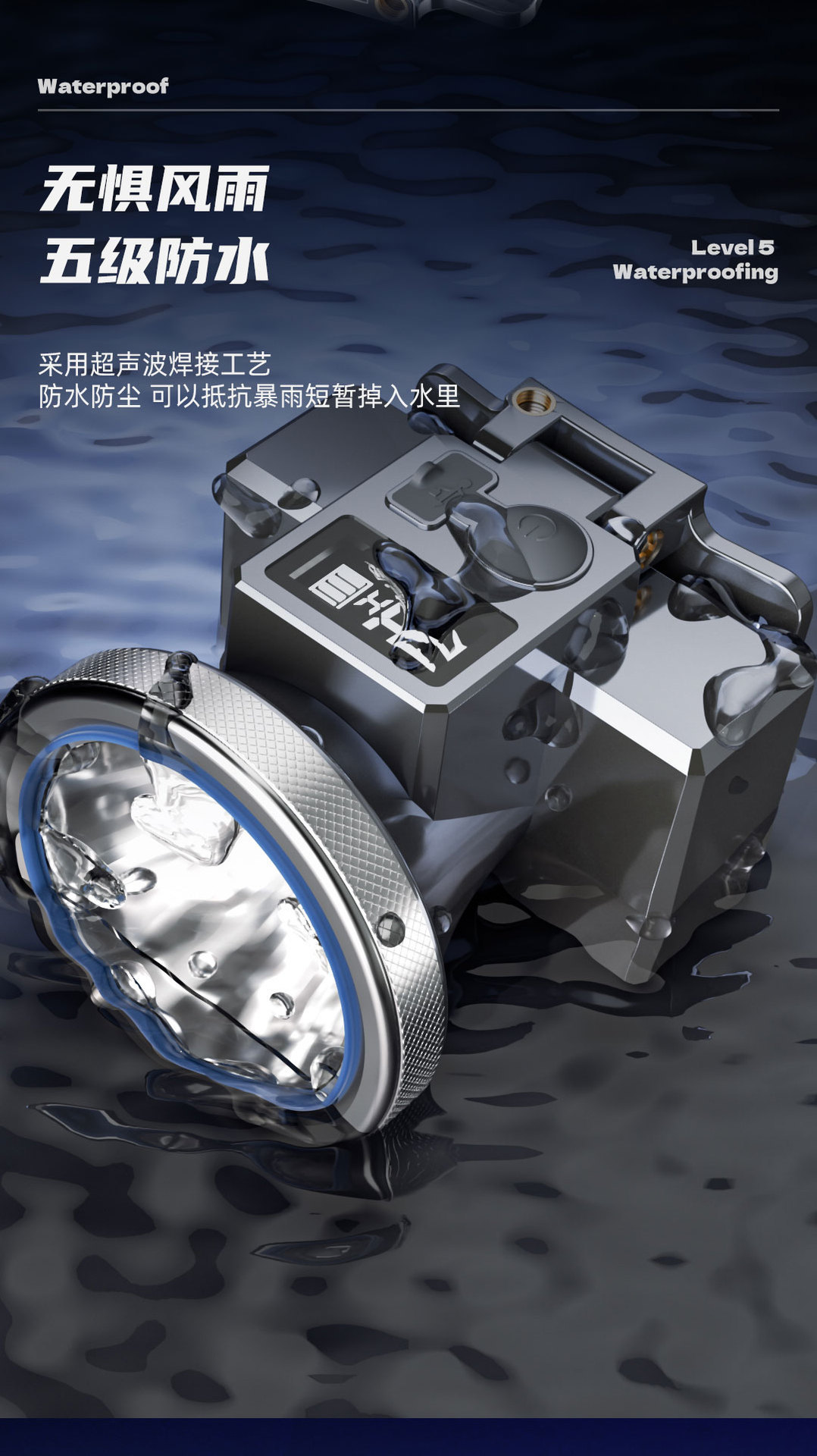 头灯强光户外防水感应LED长续航超亮激光钓鱼灯头戴式充电矿灯详情22