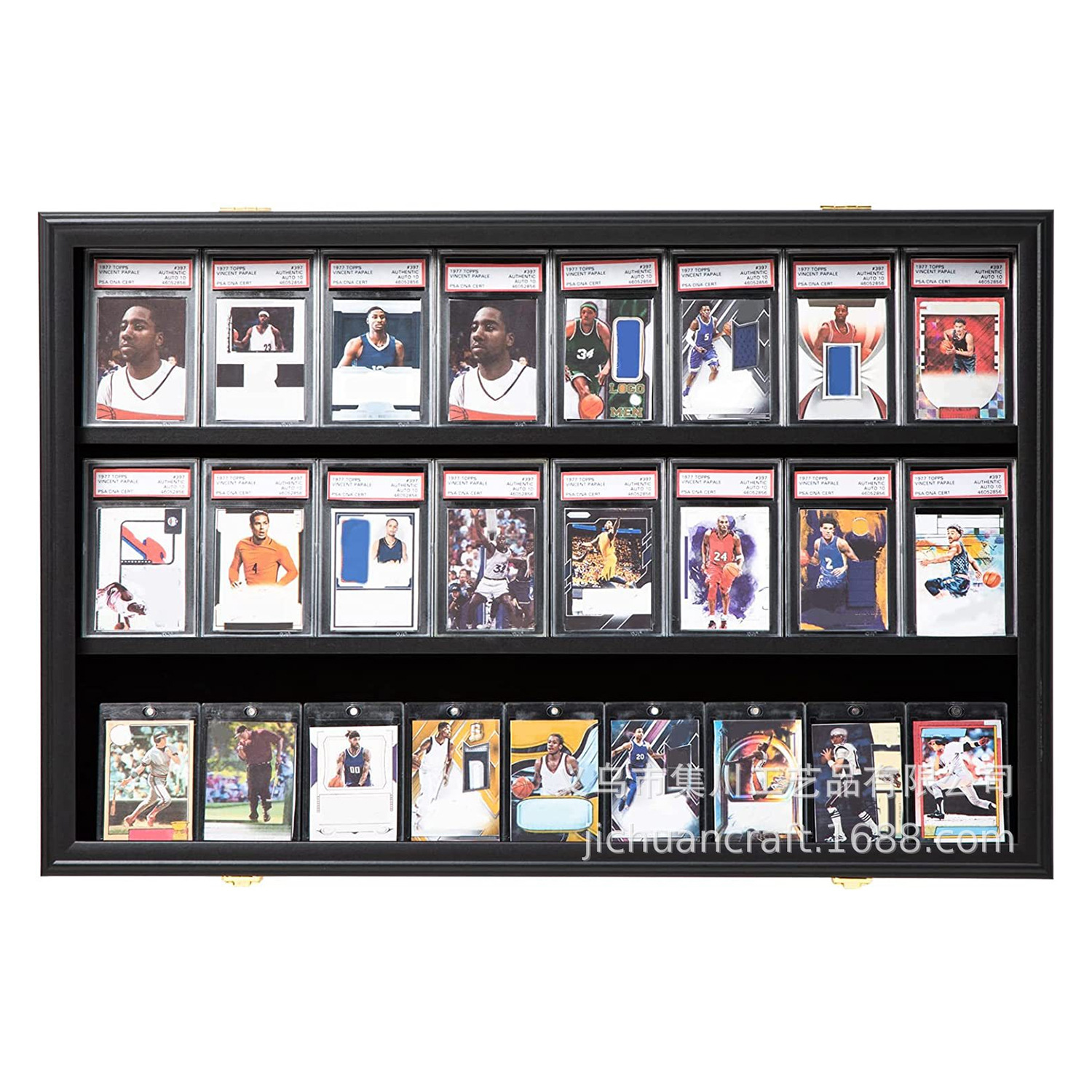 24分级运动卡展示柜客厅卧室墙壁安装棒球曲棍球篮球球星卡片相框
