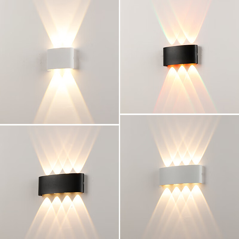 Nordic-style Led outdoor waterproof wall lamps, modern indoor and outdoor villa corridor wall lamps, top and bottom light spotlights details Picture