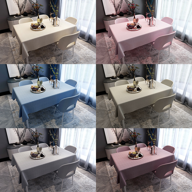 No-wash, waterproof and oil-resistant PVC tablecloth, popular Instagram home simple solid color tablecloth, coffee table, desk and tablecloth wholesale details Picture