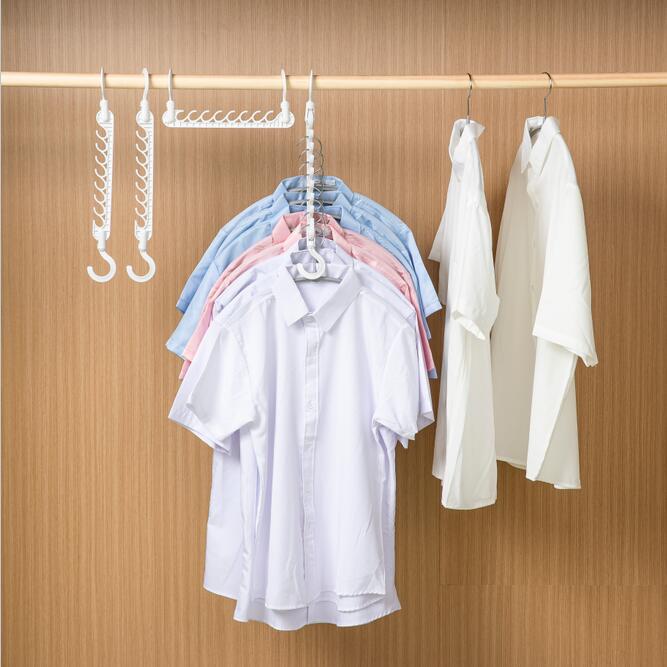 Wholesale Magic hangers, multi-functional wardrobes, storage hangers, folding household drying racks, space-saving, multi-layer hanger hooks details Picture