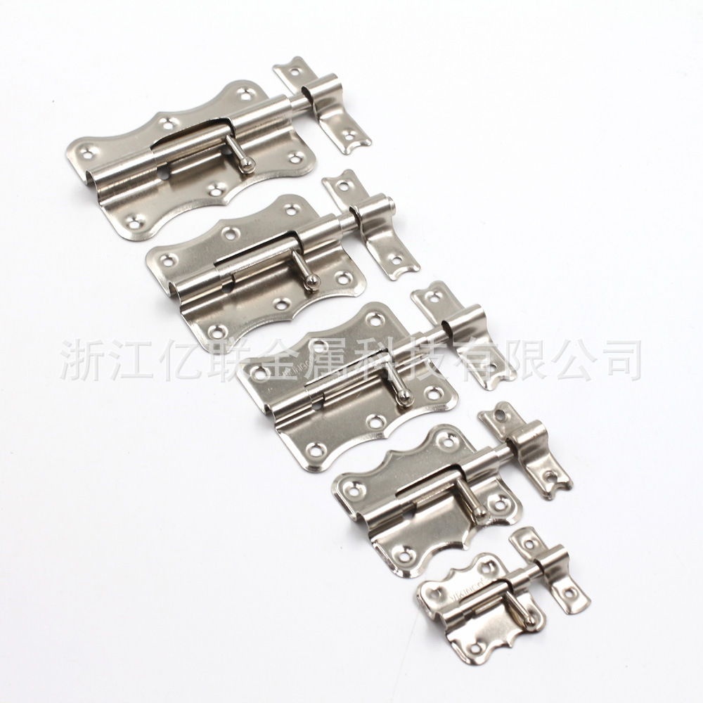 The source factory supplies a variety of specifications of iron copper-plated and nickel-plated butterfly pin lightweight iron door bolts details Picture