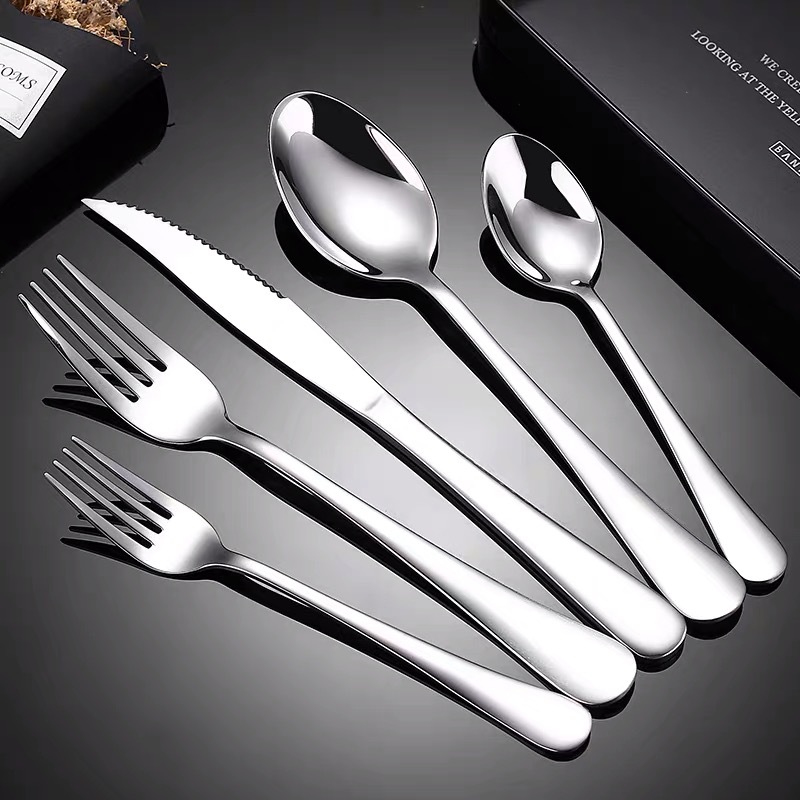 Cross-Border 304 Stainless Steel Knife And Fork 1010 Western Tableware Set Hotel Restaurant Western Steak Knife And Fork Spoon Wholesale details Picture