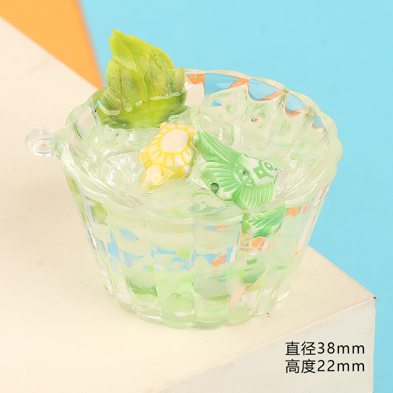 Three-dimensional creative luminous smoothie cups, diy food and play accessories, keychains, pendants, resin resin ornaments pic 12