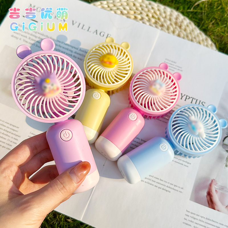 Cross-Border Handheld Small Fan Usb Mini Rechargeable Large Wind Power Student Portable Capibala Electric Fan details Picture