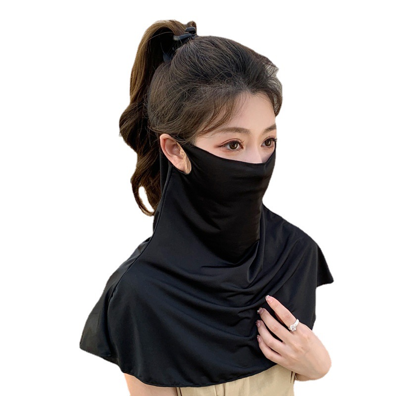 防晒面罩女夏/时尚帽子/百搭帽子白底实物图