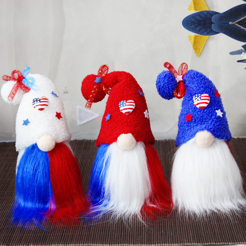 Hong Kong Love new American Independence Day dwarf doll plush doll no face to display a children's gift full figure
