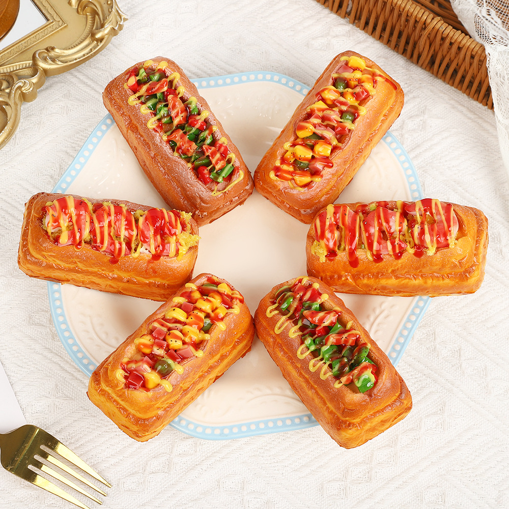 法式长条料理丹麦面包模型创意家居摆饰餐厅软装摄影布景道具现货