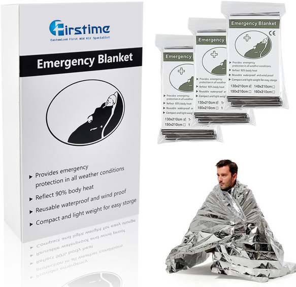 First aid blanket, outdoor portable emergency blanket, multi-functional first aid insulation blanket, 210*130 survival blanket pic 1