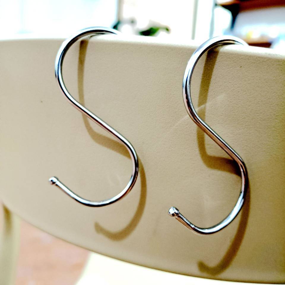 Bag 2 S hook stainless steel S hook large s hook hanger hanger steel hook flat hook hook hook 2 yuan inventory Specification drawing