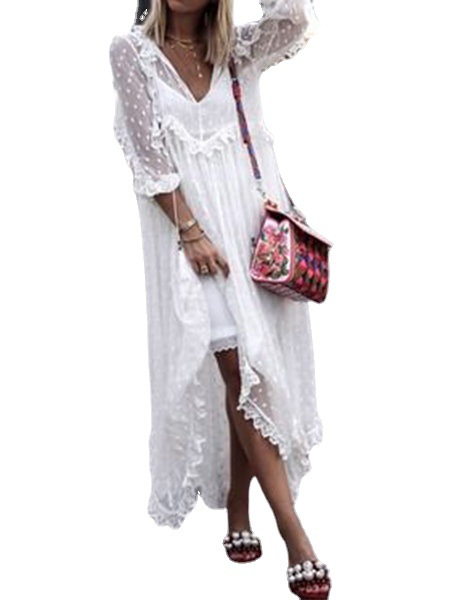 In stock: shopify, AliExpress, lazada, Amazon, wish's best-selling polka dot jacquard long-sleeved dress Item Picture
