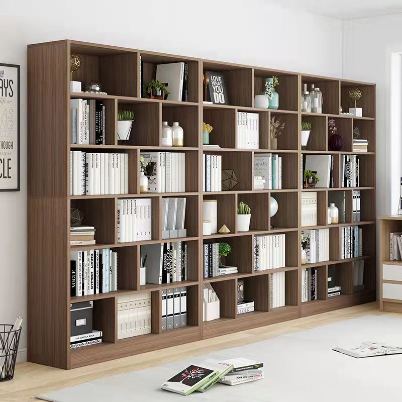 Simple bookshelf, storage rack, floor-standing bookcase, integrated wall-mounted living room grid cabinet, simple bookcase cabinet, household storage cabinet details Picture