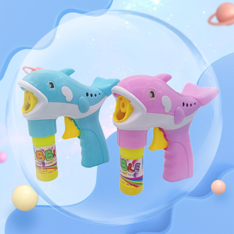 Automatic Children's Stall Wholesale Inertial Dolphin Space Bubble Gun Toy Foreign Trade Cross-Border Bubble Machine Without Dipping Water details Picture