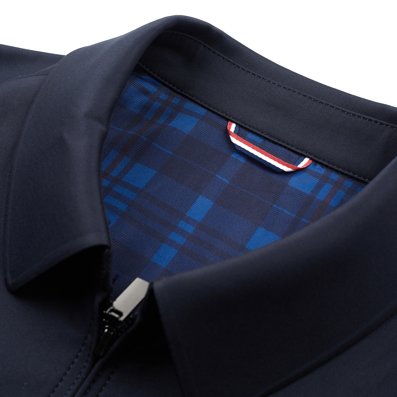 Dad jacket, thin lapel spring and autumn coat for middle-aged and elderly men, loose autumn casual top for middle-aged plate-sized men Specification image