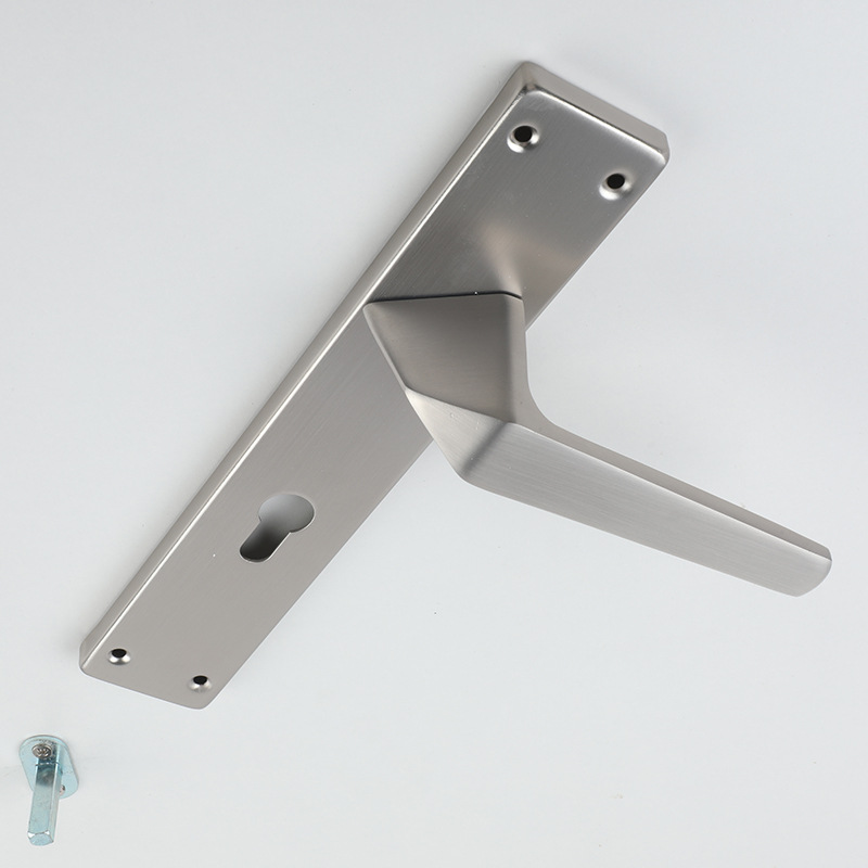 Stainless Steel Bedroom One-Piece Door Panel Handle Modern Simple Door Lock Spray Painted Black Interior Panel Handle details Picture