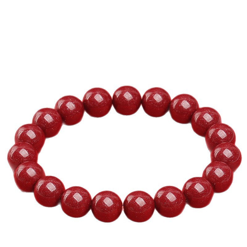 Crystal natural cinnabar bracelet, original mineral purple gold sand, imperial red sand bracelet, wholesale of purple sand and red cinnabar Item Picture