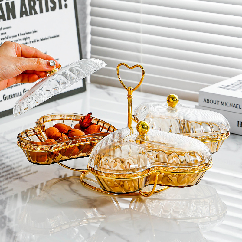 Love Fruit Tray Home Living Room Dried Fruit Platter Snacks Placed Candy Plate Snack Plate Bowl Light Luxury Dried Fruit Box details Picture