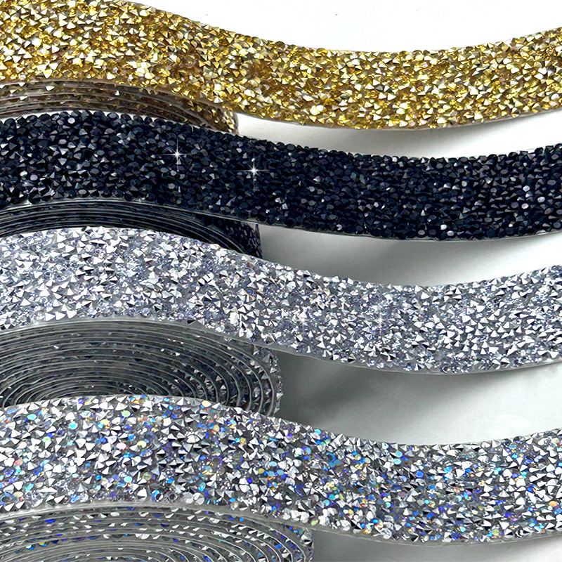 Cross Border Resin Rhinestone Self-Adhesive Hot Melt Adhesive Resin Drill Stick Clothing Shoes Bag Dress Belt Resin Drill Belt Drill Strip details Picture