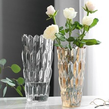 水晶玻璃花瓶玻璃花瓶客厅摆件富贵竹鲜花干花水培花瓶桌面装饰品