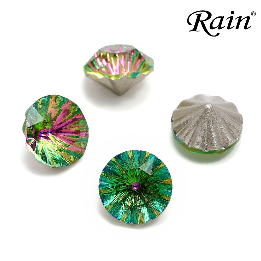 Wholesale of new simple DIY jewelry accessories from the manufacturer, including silver-plated pointed-bottom glass diamonds with gemstones Specification image