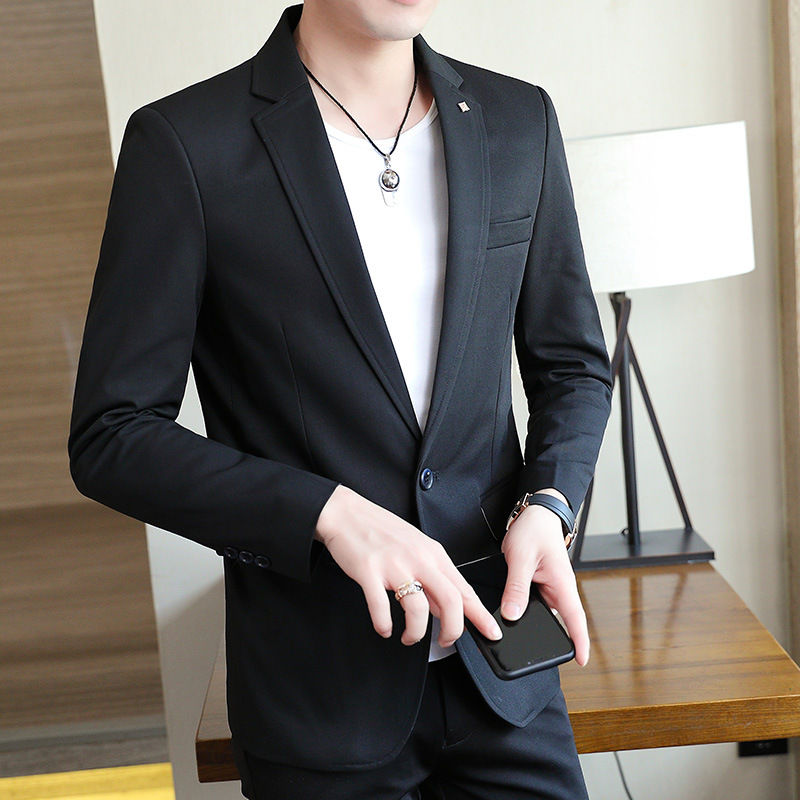 New men's gradient color suit 2021 Autumn/winter Korean-style trendy small suit stretch casual business men's single piece Application Scenario