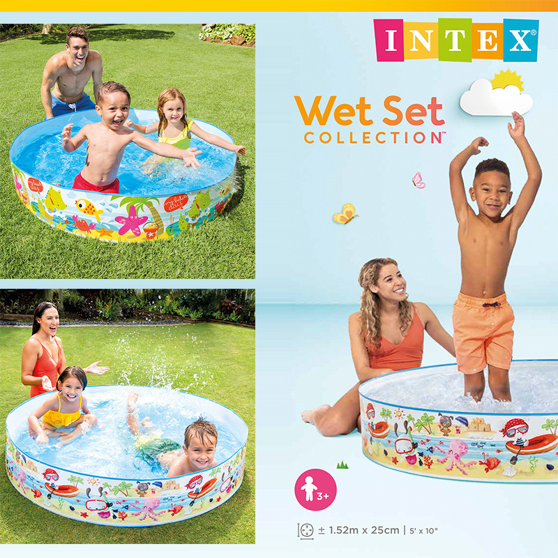 正品INTEX56451 硬胶戏洗澡水池折叠免充气游泳池婴儿童大号浴盆详情图1