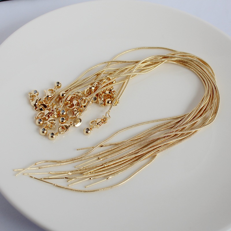 14K gold-plated color-preserving silicone snake bone universal adjustable bracelet diy handcrafted beaded bracelet semi-finished material