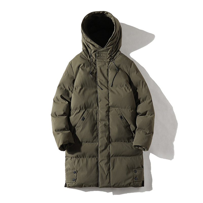 Cross-border custom-made mid-length cotton-padded jacket for men, winter new style loose hooded cotton-padded jacket, thickened down cotton-padded jacket for men Application Scenario