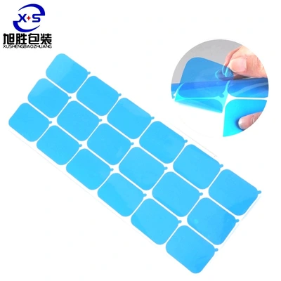 Custom Transparent Blue Patch Round Self-Adhesive Pe Protective Film With Ear Die-Cut Camera Lens Non-Residue Protective Film