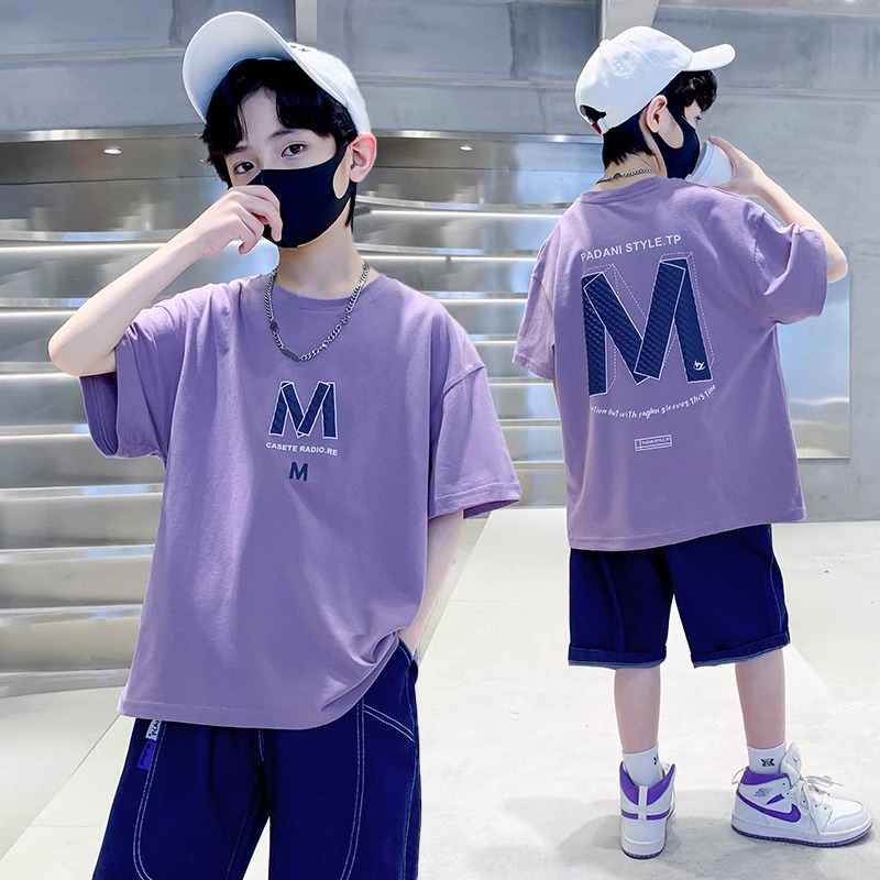 童装男童夏装T恤短袖2024新款儿童帅气上衣宽松男孩酷帅潮t