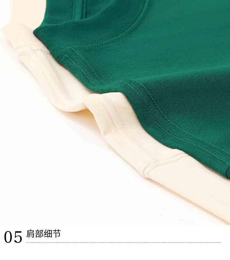 秋季美式高街纯色纯棉重磅240克宽松长袖基础款T恤定制情侣装印字详情31