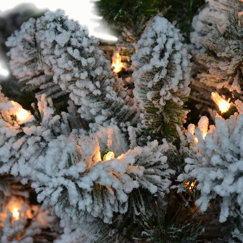 Cross-Border 1.8 Meters Colorful Tied Lights Flocking Christmas Tree With Controller 800 Pointy Flocking Christmas Tree Wholesale Specification drawing