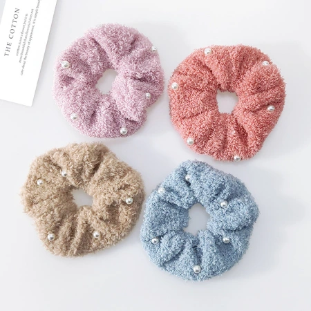 "2021 Autumn/Winter lambskin pearl Large Intestine Ring Women's hair accessory Geometric Korean-style employee welfare handmade hair band. "2021 Autumn/Winter lambskin pearl Large Intestine Ring Women's hair accessory Geometric Korean-style employee welfare handmade hair band.