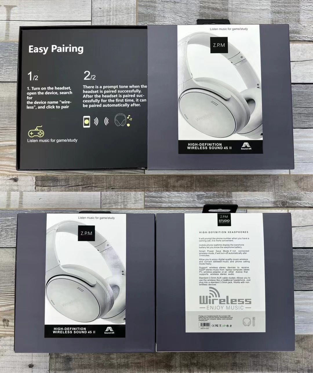 Para Bose crossover QC45 auriculares inalámbricos bluetooth beaver folding shrink 5.0 heavy bass Item Picture