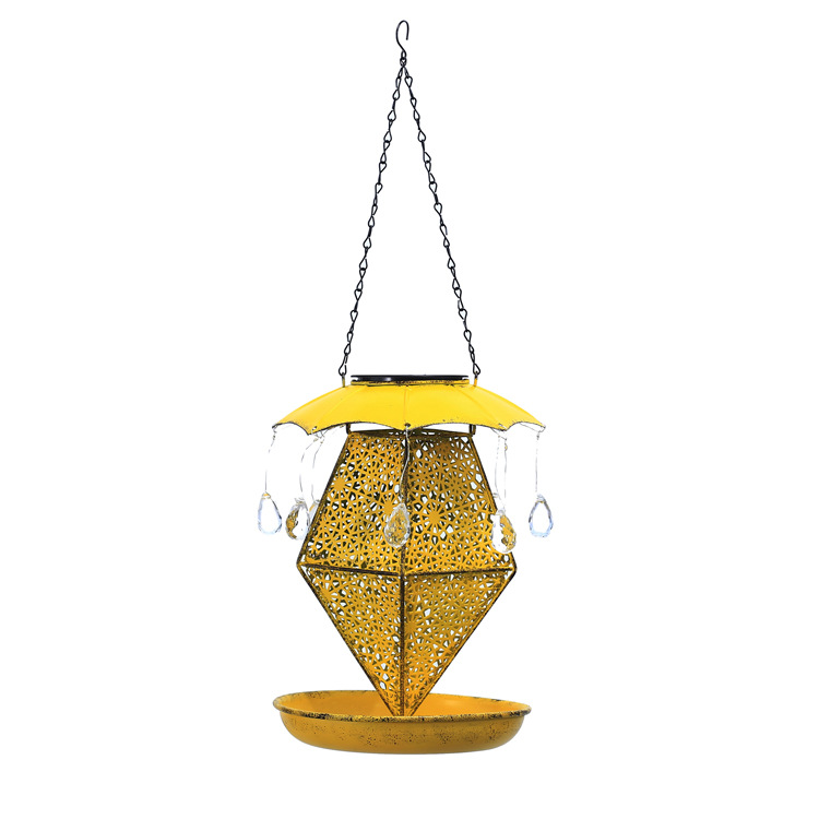 2022 Cross-border new products: ironwork solar lamps, hollowed-out brick and stone umbrellas, bird feeders, courtyard decoration, dynamic garden lamps Item Picture