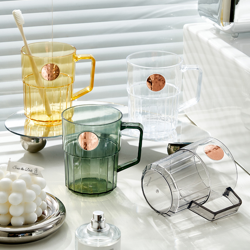 Transparent mouth cup, high appearance level, ins couple brushing cup, home Internet celebrity toiletry cup, hotel light luxury high-end mouthwash cup