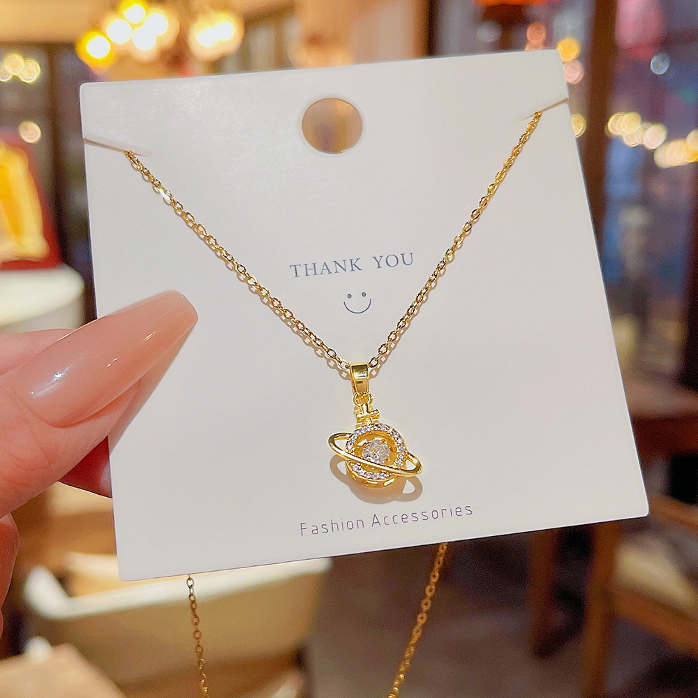 Light Luxury Necklace Does Not Fade Female Ins Trend Network Red Simple Planet Pendant Clavicle Chain New Temperament Minority Choker