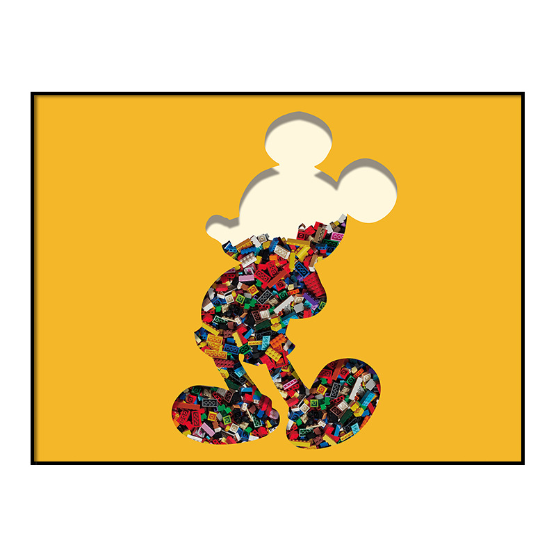 电表箱装饰画可爱卡通米奇鼠免打孔电箱遮挡箱