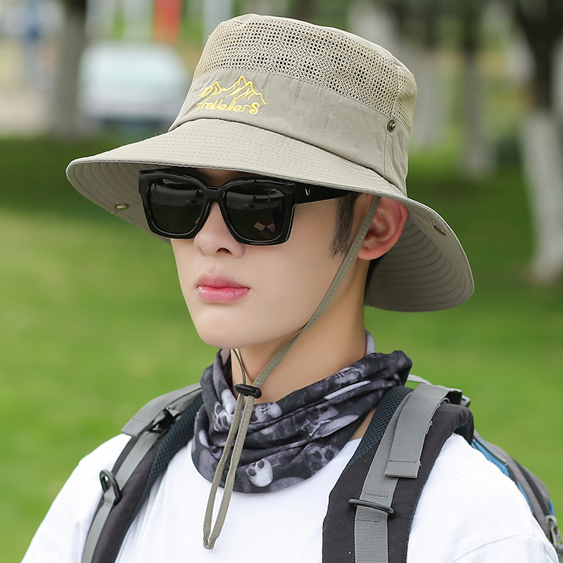 Men's summer sun protection casual fisherman hats, men's summer sun hats, outdoor trips, beach sun hats, young people Specification image