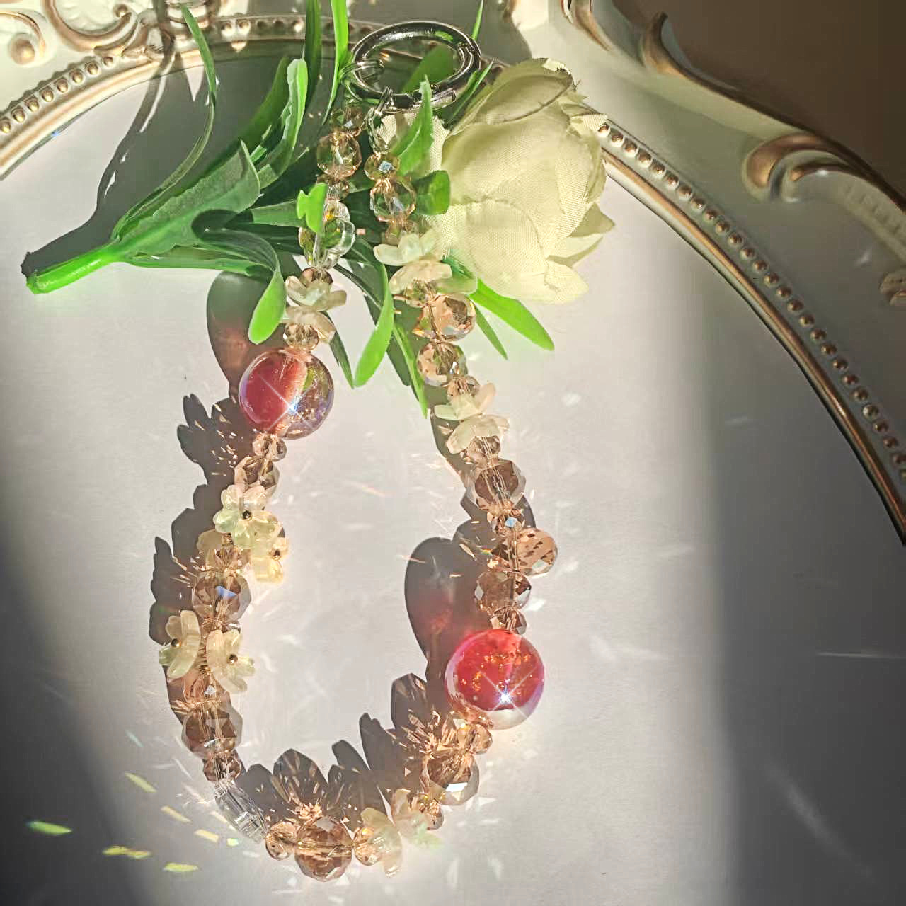 网红爆款简约轻奢闪耀迷人繁花星河串珠手机链钥匙扣个性包包挂件
