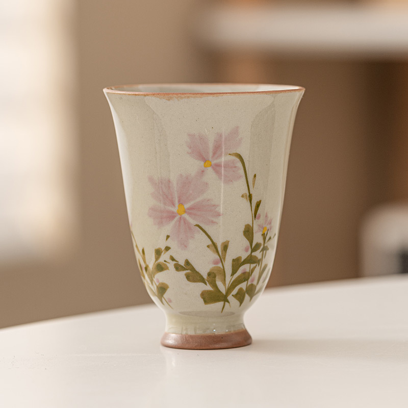Herb grey small Daisy Smelling cup Master cup kung fu tea set ceramic tea cup sample tea cup home water cup single cup full figure