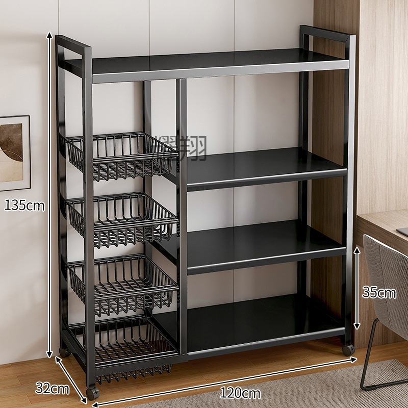 Portable bookshelf, storage rack, floor-standing multi-layer living room simple display cabinet, storage rack, bedroom shelf, storage cabinet details Picture