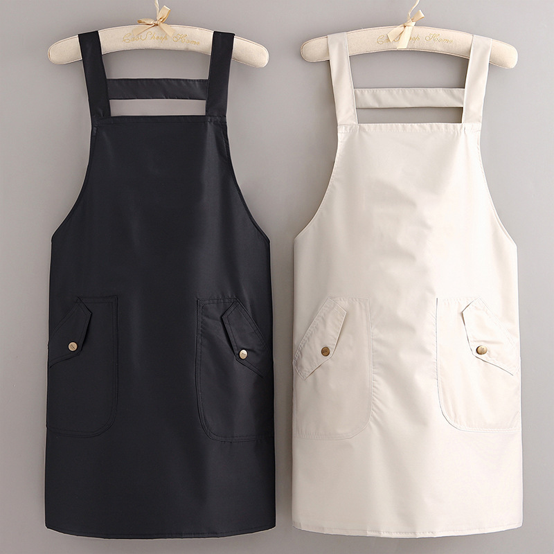 【持嘉】防水背带双翻兜围裙厨房清洁广告围裙围腰成本工作服