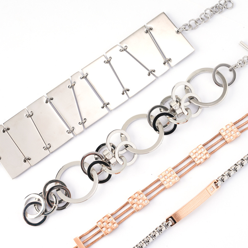 Opk Jewelry Wholesale European And American Fashion Ins Stainless Steel Jewelry Personality Ot Buckle Senior Sense Titanium Steel Bracelet Women Item Picture