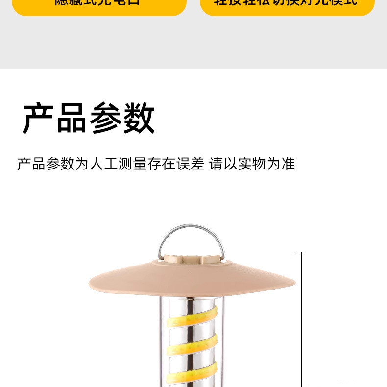 跨境新露营灯户外照明手电筒摆摊手提帐篷灯多功能充电野营氛围灯详情23