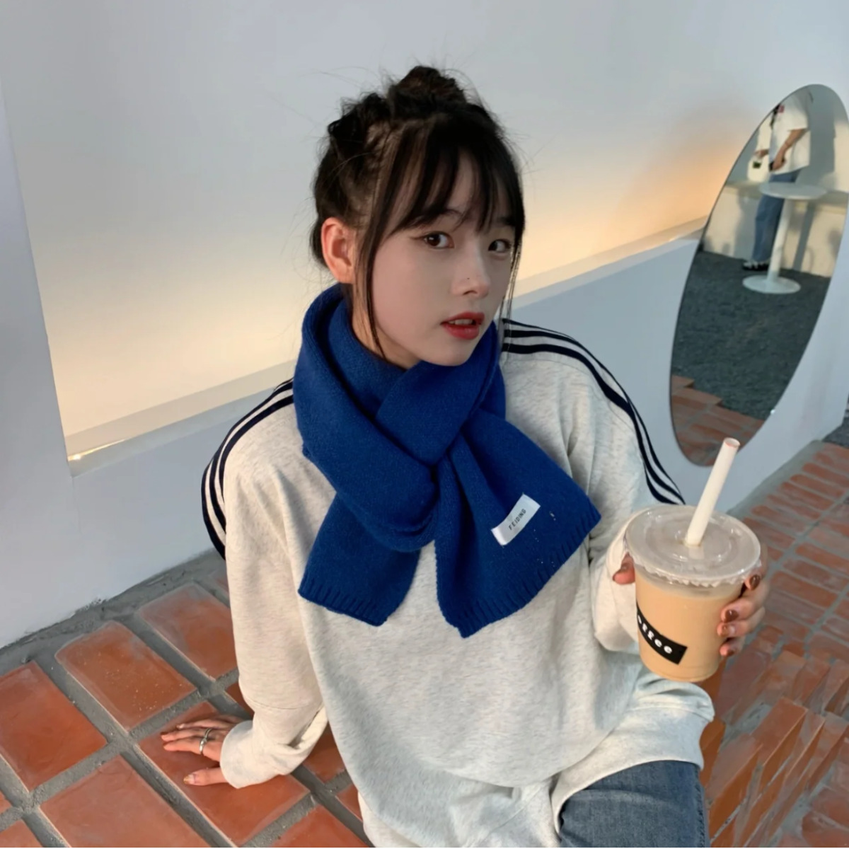 清新校园氛围流行ins网红同款平价通勤极简糖果秋冬围巾保暖百搭详情8