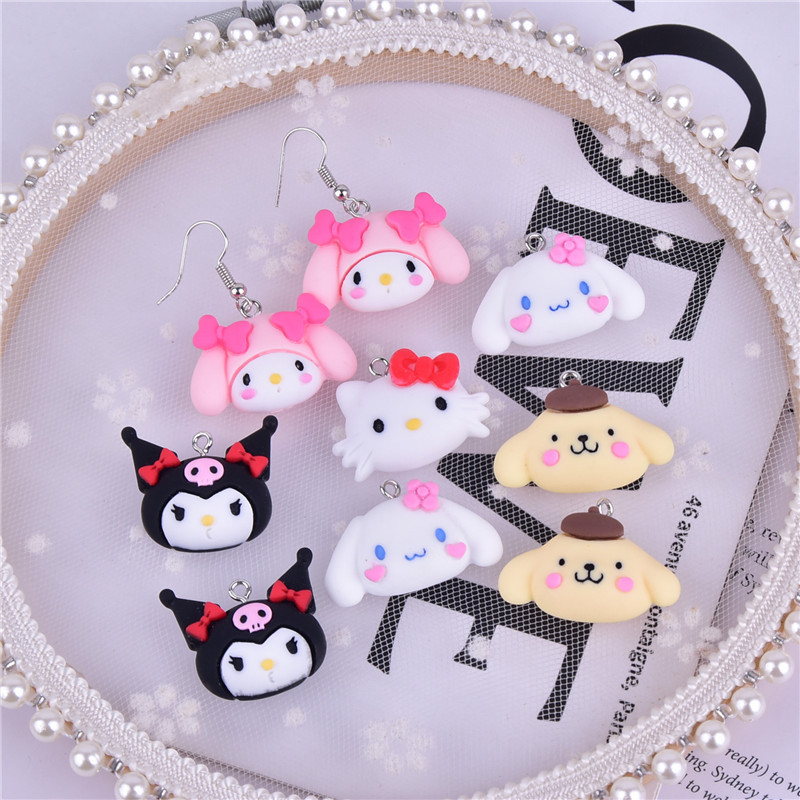 3D Cartoon Cartoon Cat Dog Rabbit Resin Pendant Earrings Bracelet Diy Accessories details Picture